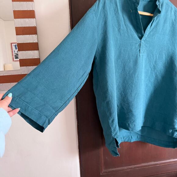 Teal Women's Blouse - Picture 3 of 7